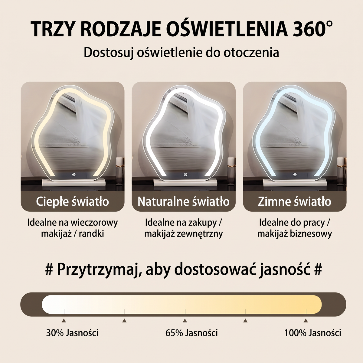 Lumira Soft - Toaletka LED Smart z ładowaniem Qi i Bluetooth